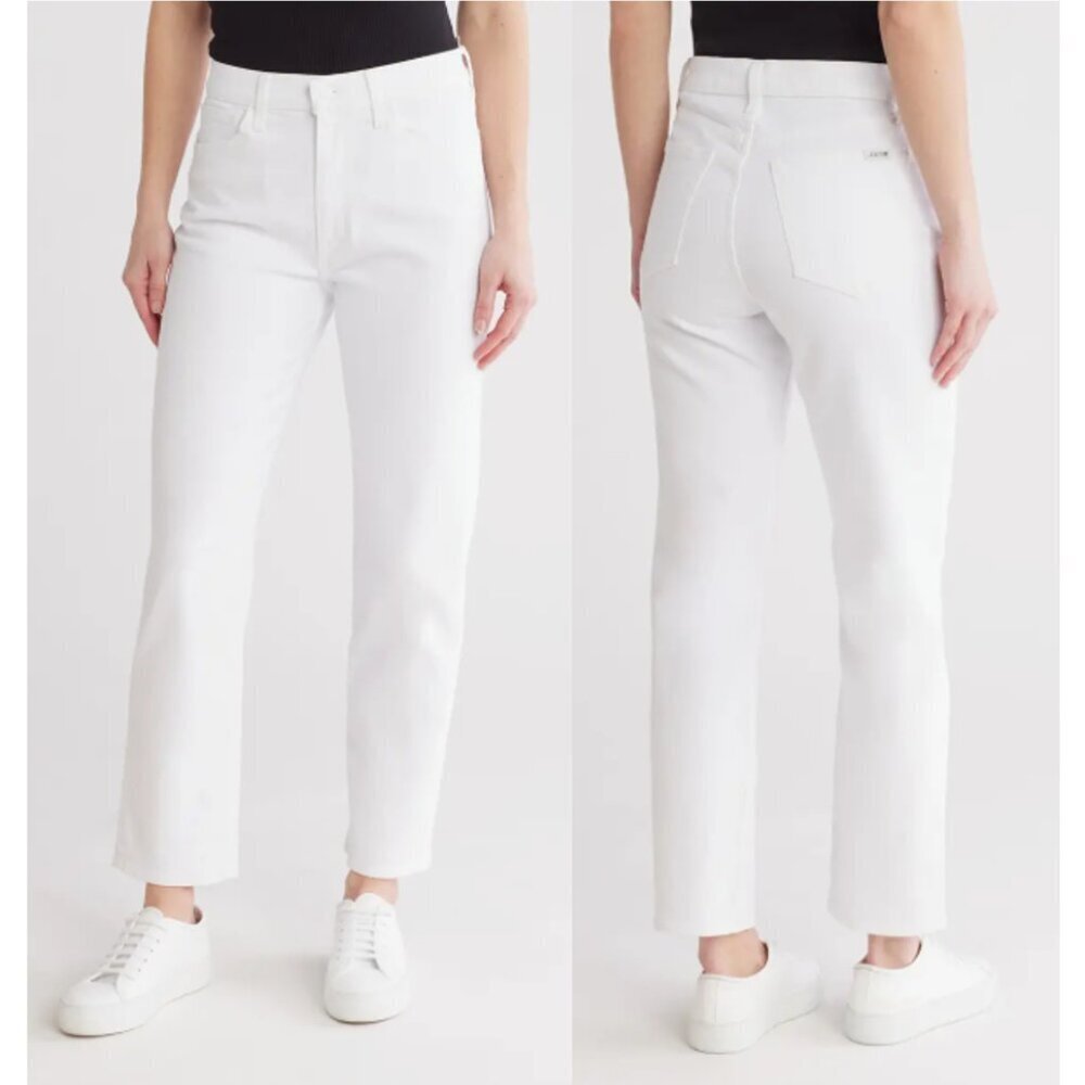 NWT New $198 Joe's The OG High Waist Ankle Slim Straight Leg White Jeans Size 32